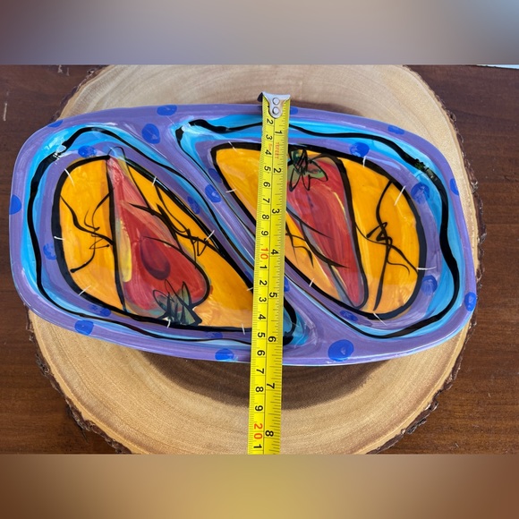 Kelly Jo Kuchar 4 PC Chip & Dip Set. Handpainted Handmade in Mexico. Signed. - Picture 15 of 16